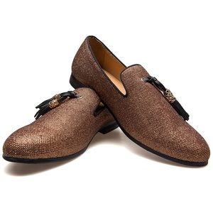 Men's Vintage Velvet Embroidery Noble Loafer Shoes